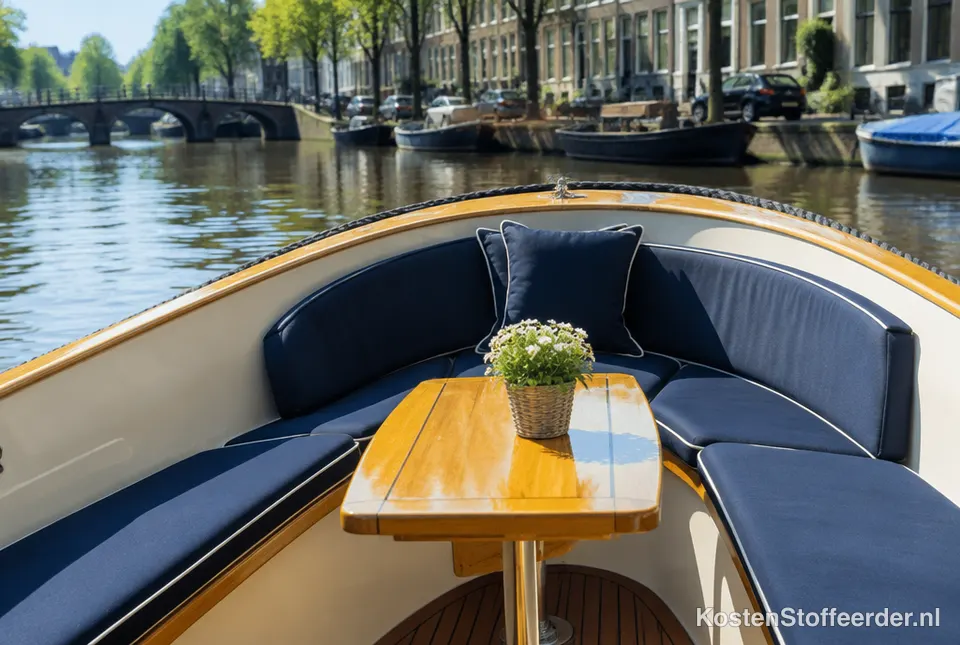 Nieuwe kussens in een sloep