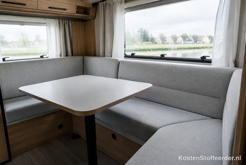 Nieuwe kussens in een caravan