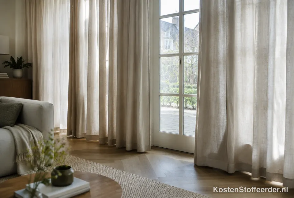 Gordijnen op maat in een woonkamer