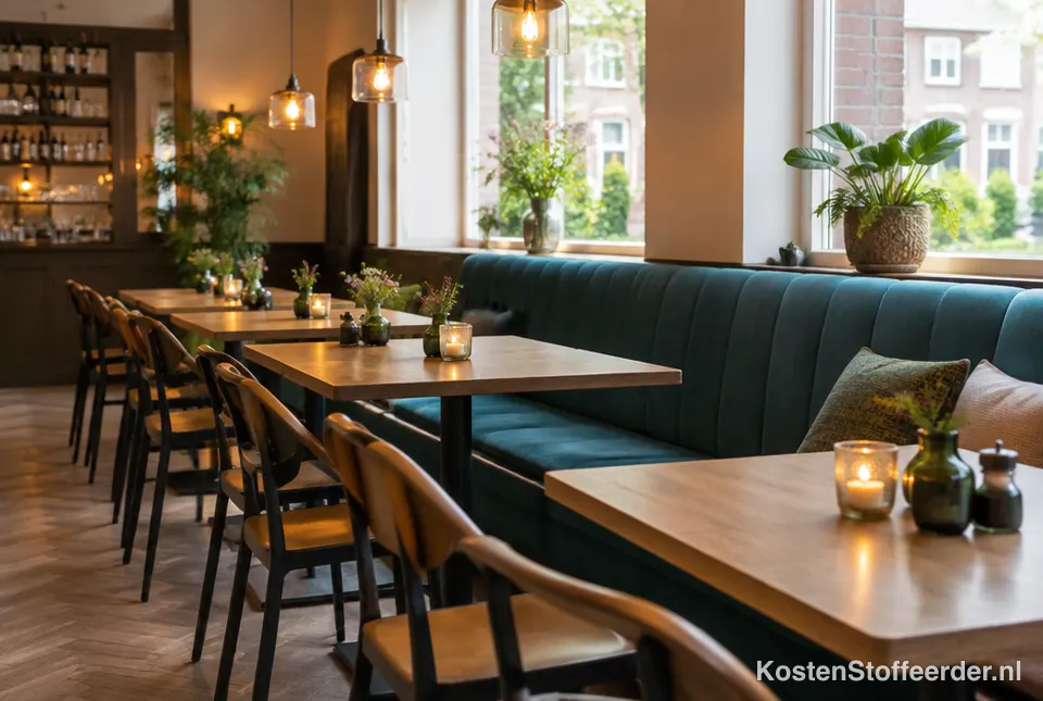 Gestoffeerde banken in een restaurant