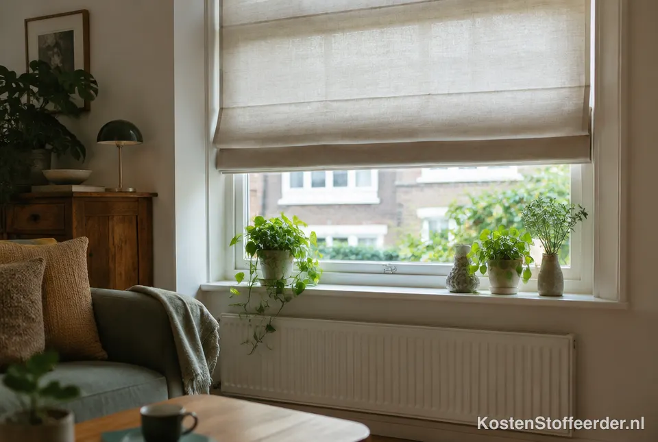 Vouwgordijn voor een raam