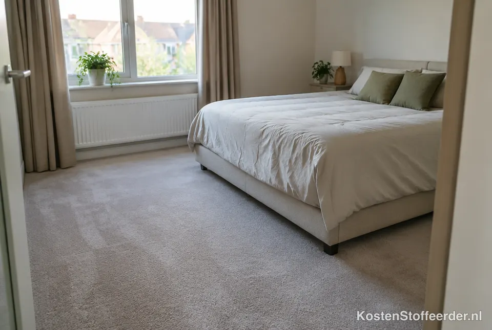 Nieuw tapijt in een slaapkamer